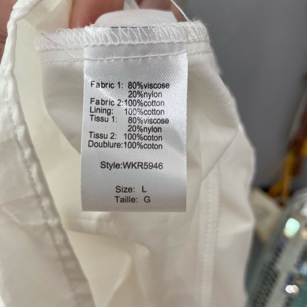 ❌SOLD❌ELAN RHODE TANK DRESS MIXED MEDIA TIERED STRETCH POCKETS WHITE LARGE - Picture 13 of 13